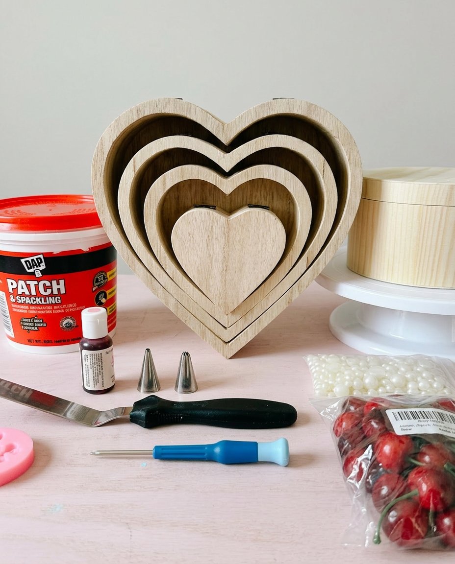 Fake Cake 12 Ingredients for a fake cake including raspberry sponges swiss rolls and chocolate bars