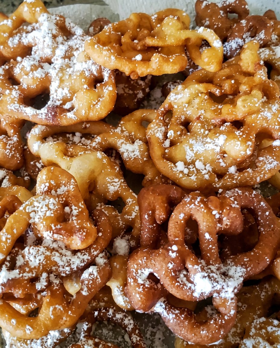 Ingredients for funnel cake including flour eggs milk and sugar