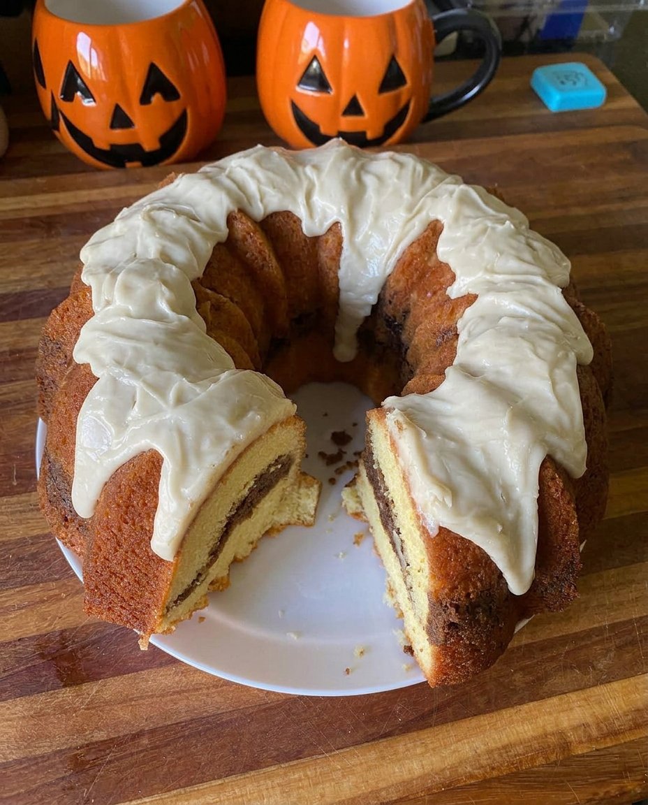 Sock It To Me Cake 2 12 Ingredients for the cake including yellow mix, sour cream, pecans, and cinnamon.