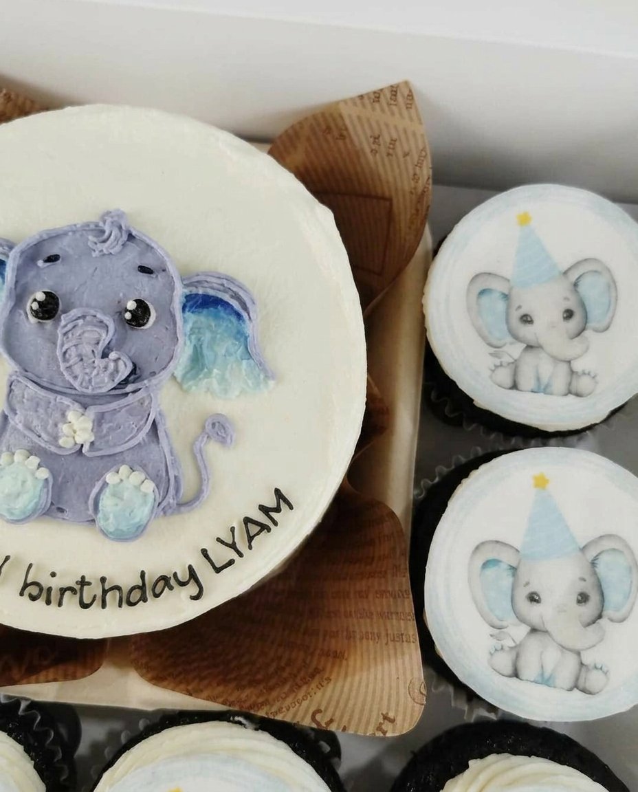 Four eggs flour and sugar on a wooden kitchen table
