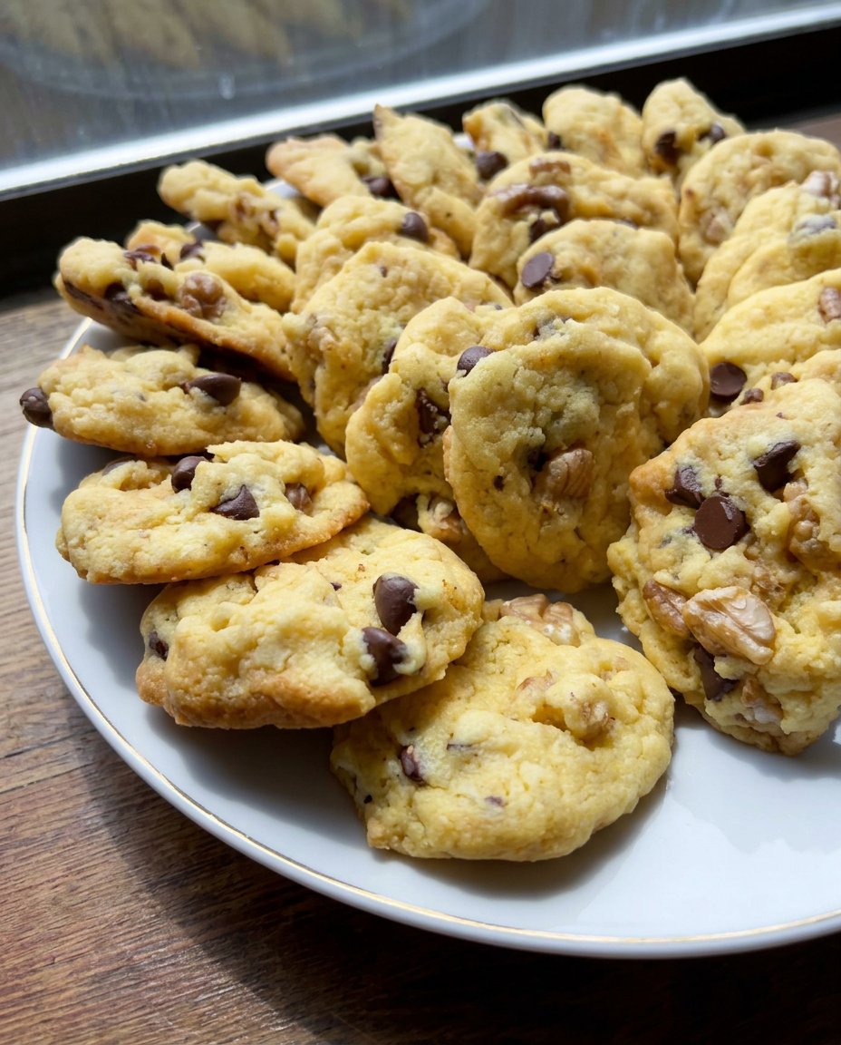 A tall blue Cookie Monster cake with googly eyes and chocolate drip on a rustic wooden table