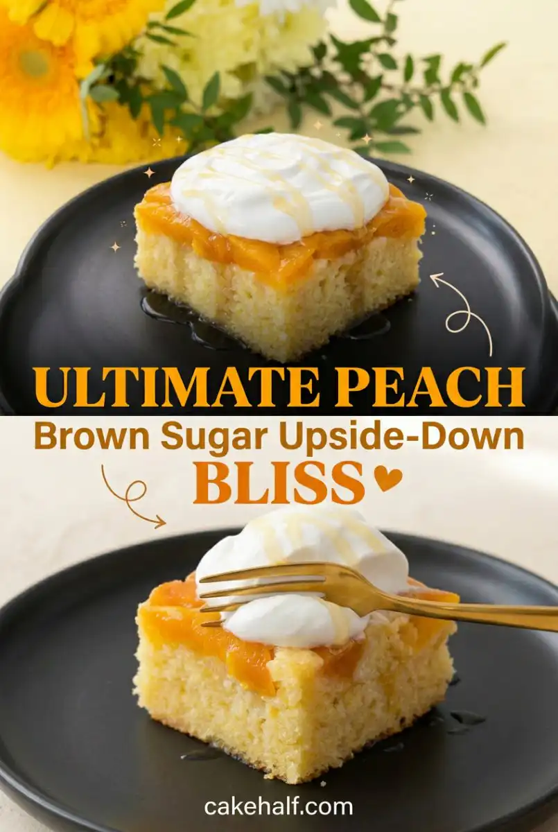 Delicious Brown Sugar Peach Upside Down Cake: Best Homemade Peach Upside Down Cake Recipe Ever!