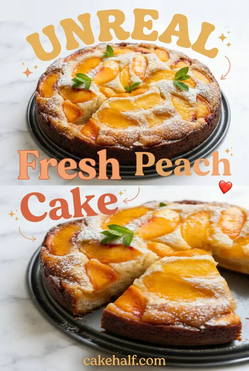 Homemade Fresh Peach Cake: The Best Easy Southern Peach Cake Recipe You Will Ever Taste and Make.