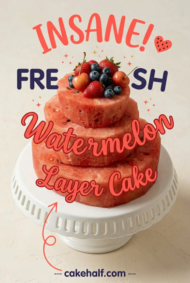 Try this Fresh Watermelon Layer Cake for your next watermelon cake birthday party celebration now!