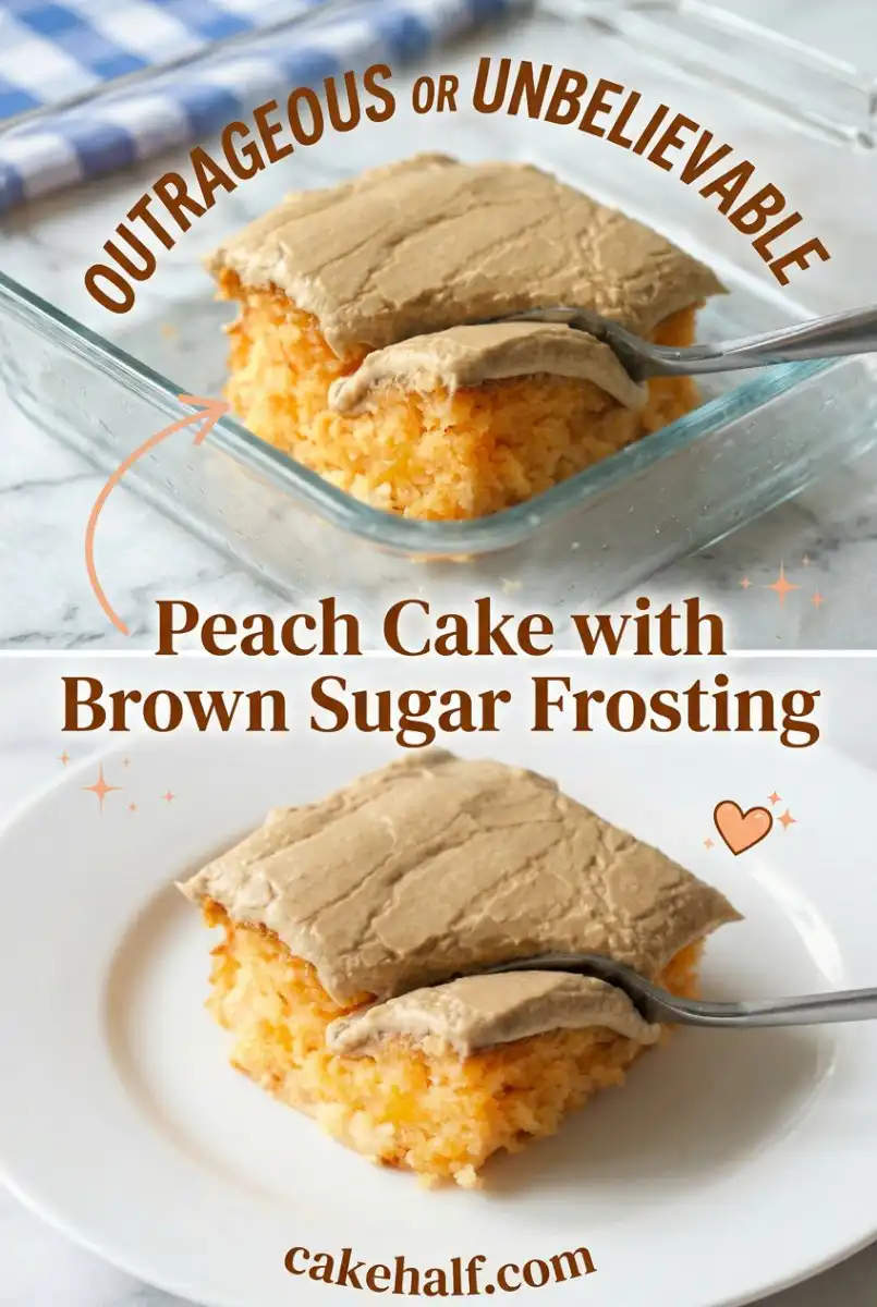 The Best Peach Cake with Brown Sugar Frosting: Peach Cake Recipe and Peach Cobbler Pound Cake Ideas.