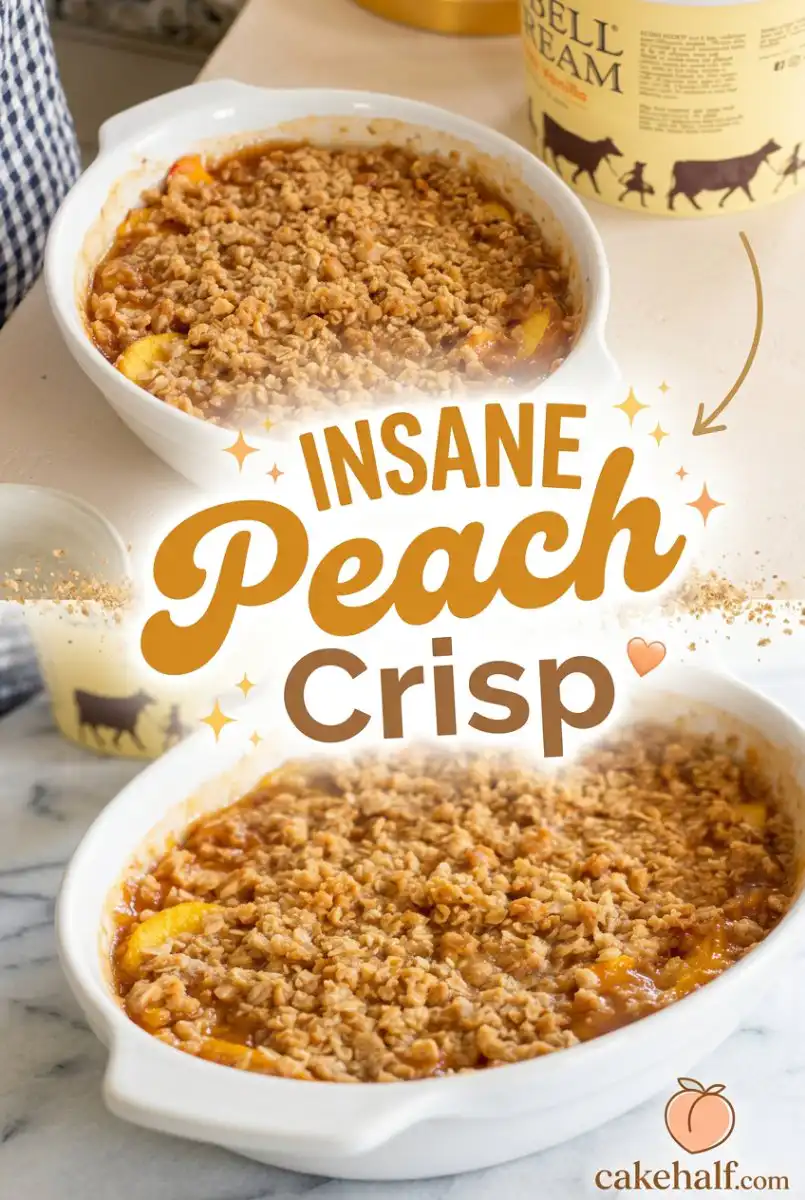 Best Peach Crisp: Like a Peach Cake Recipe, Peach Cobbler Dump Cake, or Peach Upside Down Cake!