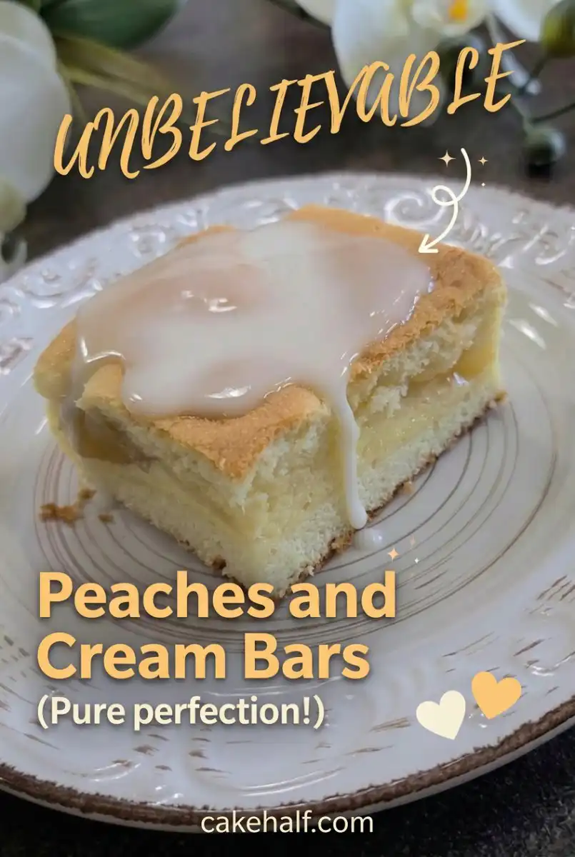 Peaches and Cream Bars: Easy Peach Cake Recipe Better Than Peach Cobbler Dump Cake & Peach Pound Cake