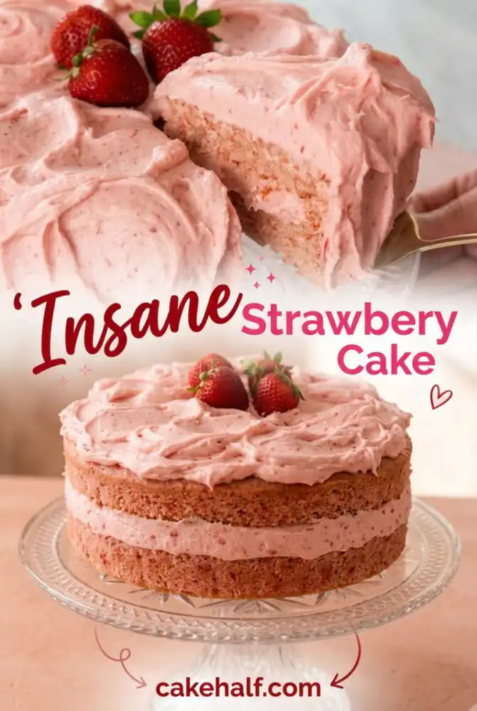 Easy Strawberry Cake Ideas: 3 Layer Cake Birthday Design, Mini Layer Cake Rose or 2 Layer Cake Ideas