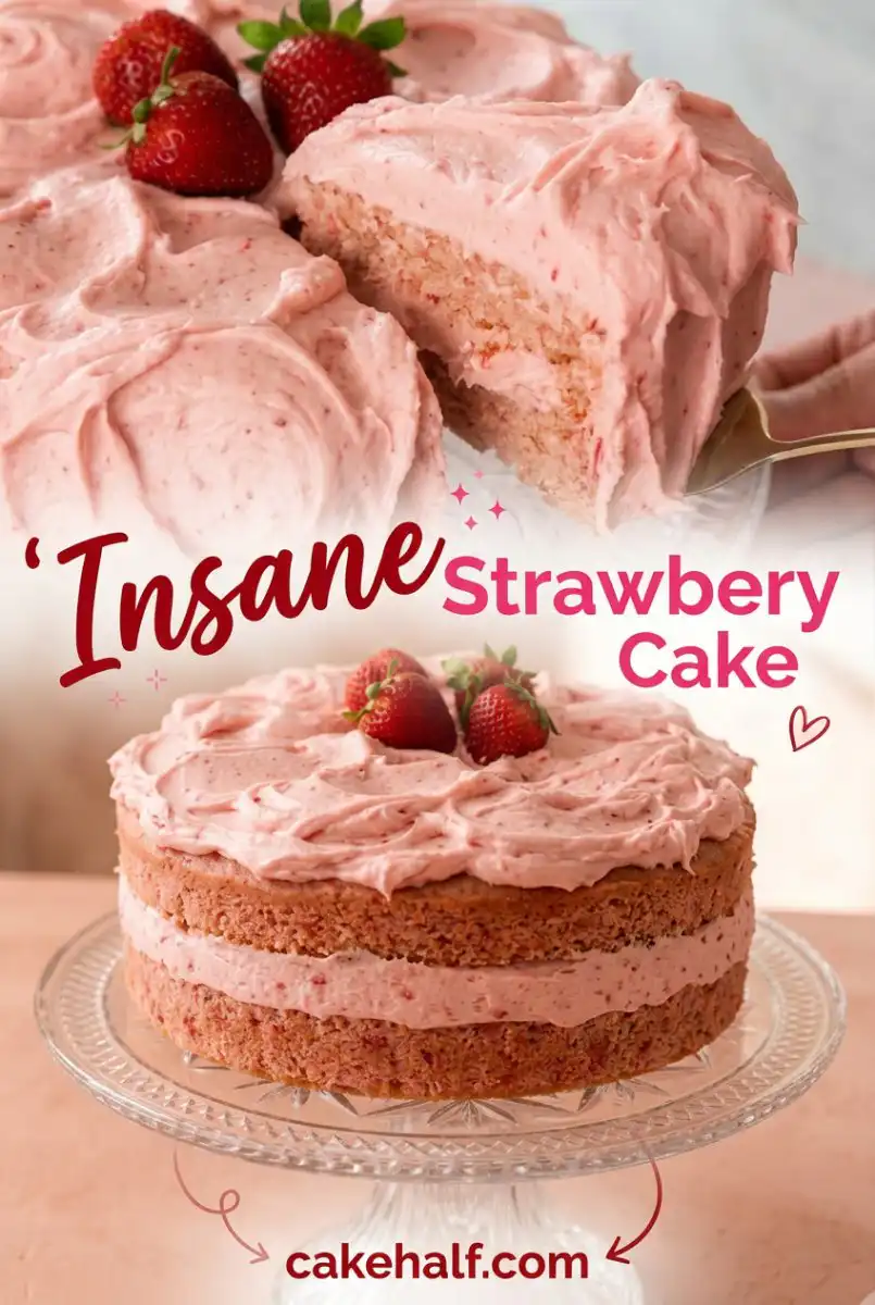 Easy Strawberry Cake Ideas: 3 Layer Cake Birthday Design, Mini Layer Cake Rose or 2 Layer Cake Ideas