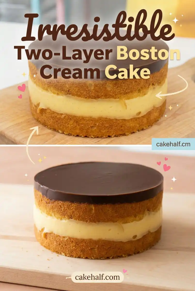 Delicious Two-Layer Boston Cream Cake: Easy Recipe for the Perfect Classic Two Layer Cake Dessert.