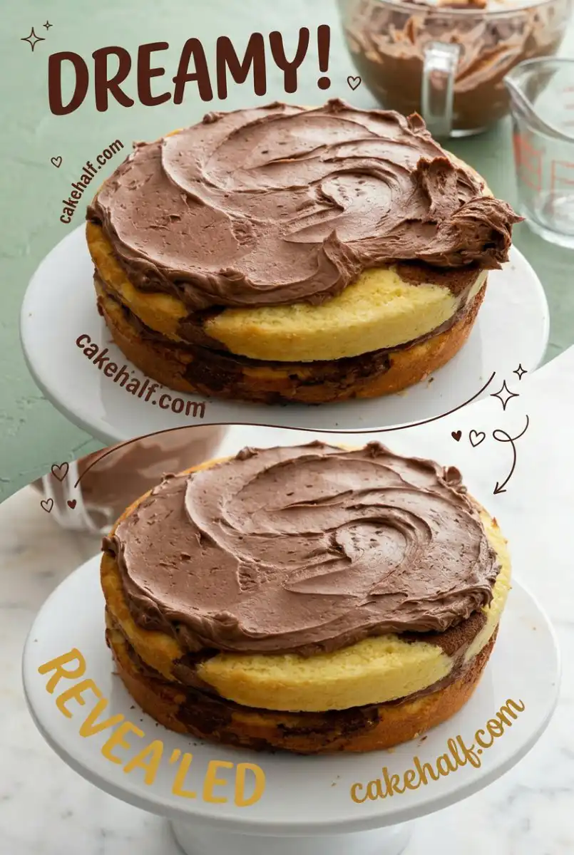 This Easy Two-Layer Marble Cake features a stunning 2 layer cake design perfect for any celebration
