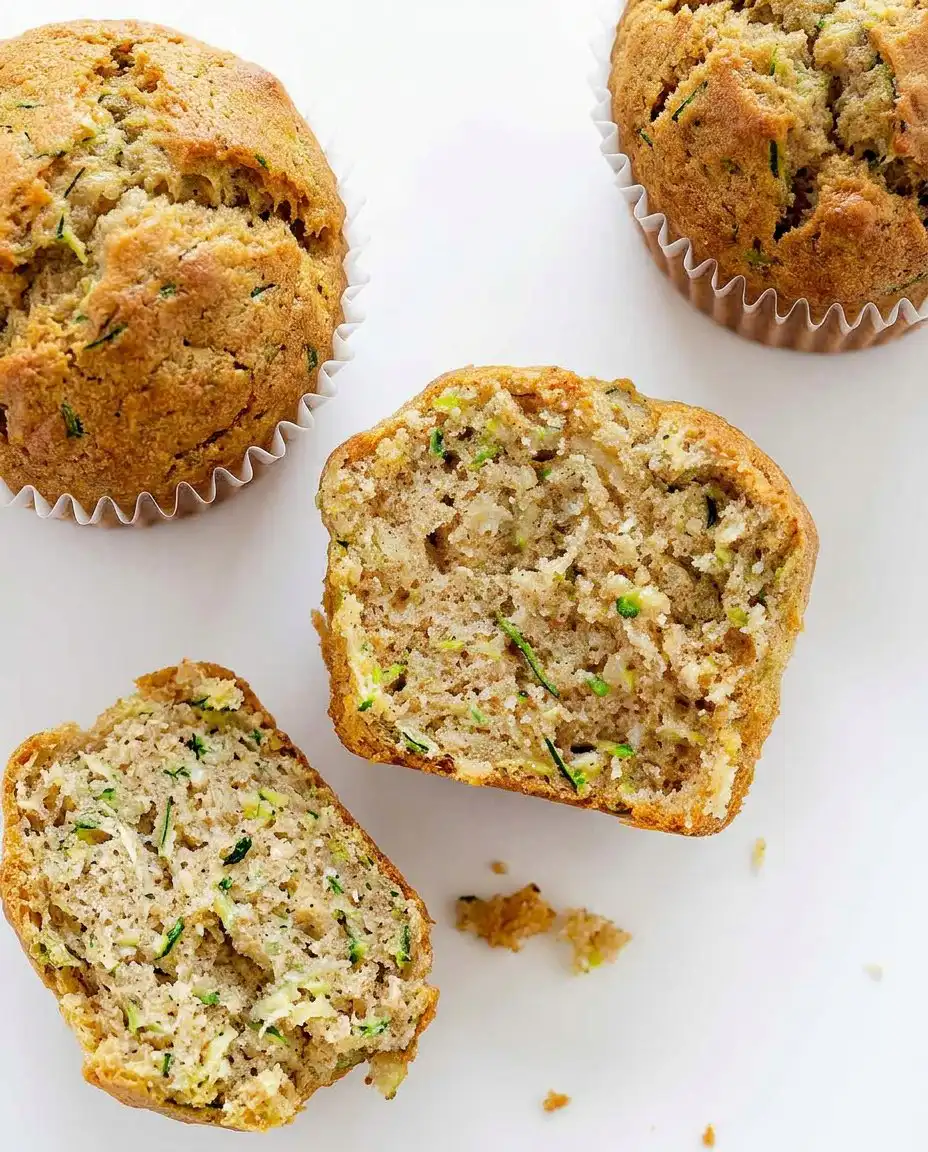 A split banana zucchini muffin with melting butter