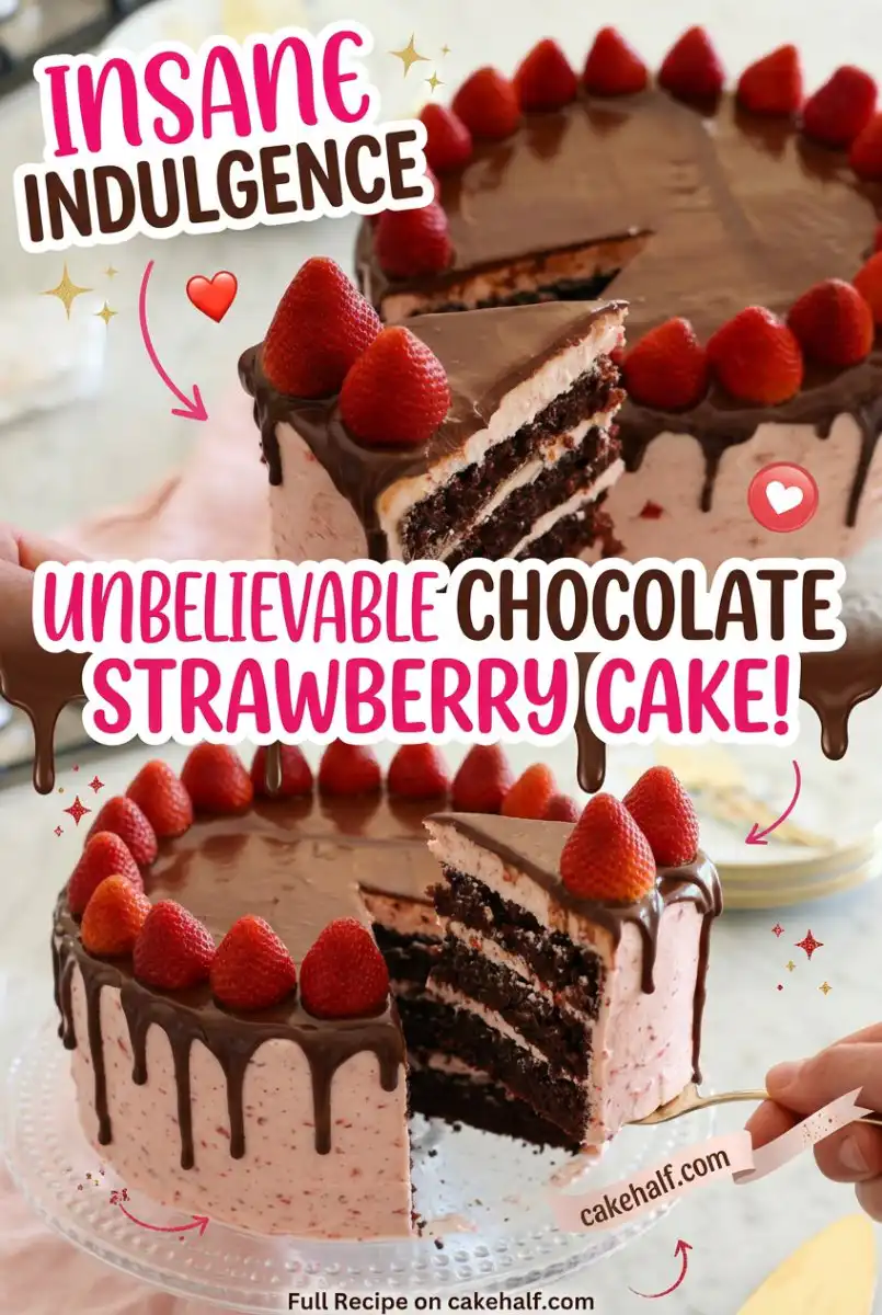 Chocolate Strawberry Cake Idea: 3 Layer Cake Chocolat and Strawberry Layer Cake Anniversaire Design