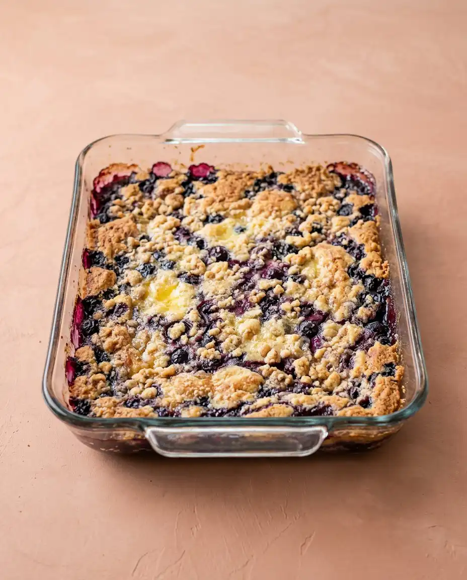 Plump blackberries tossed with sugar for a Blackberry Dump Cake with Cake Mix.