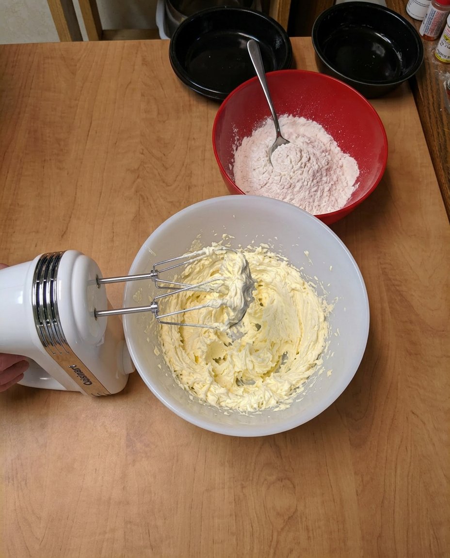 A collection of fresh peaches, flour, and butter arranged for a Peach Coffee Cake recipe.