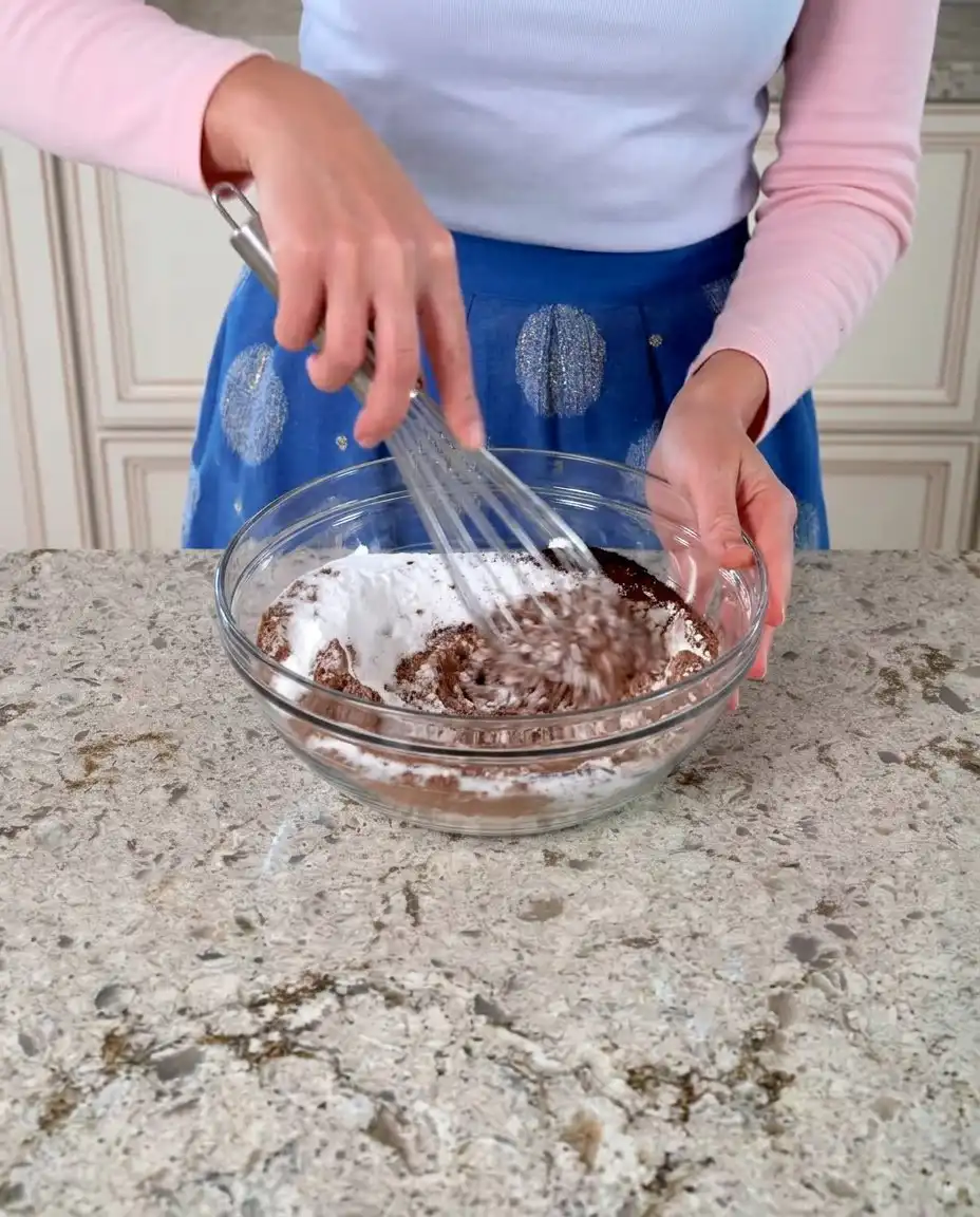 Baking ingredients including natural cocoa powder and creamy peanut butter