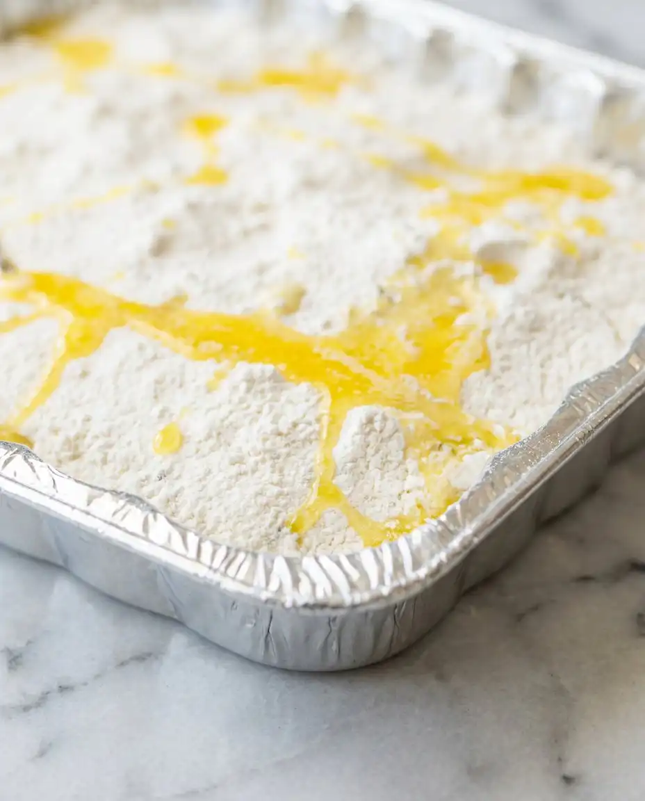 Cans of peach pie filling and a box of cake mix for Easy Peach Pie Filling Dump Cake.