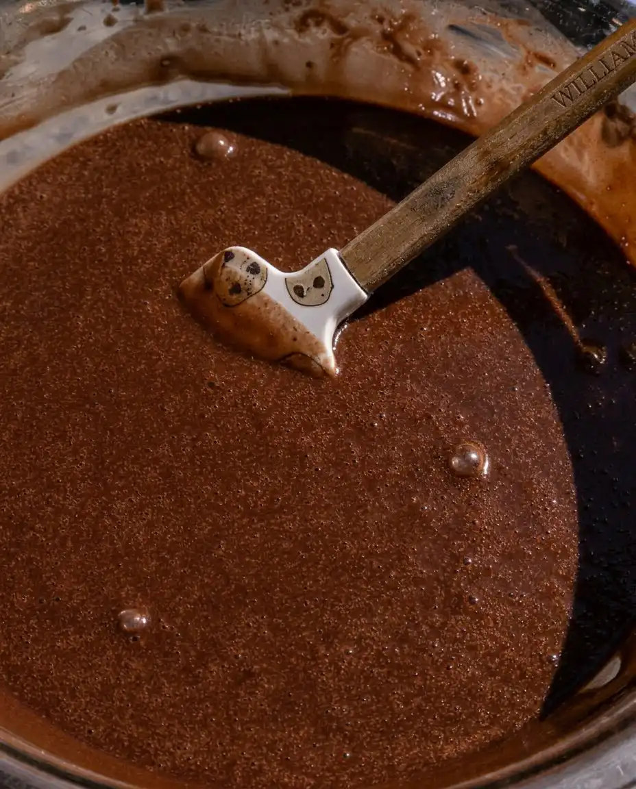 Dutch processed cocoa powder and fresh eggs for cake batter