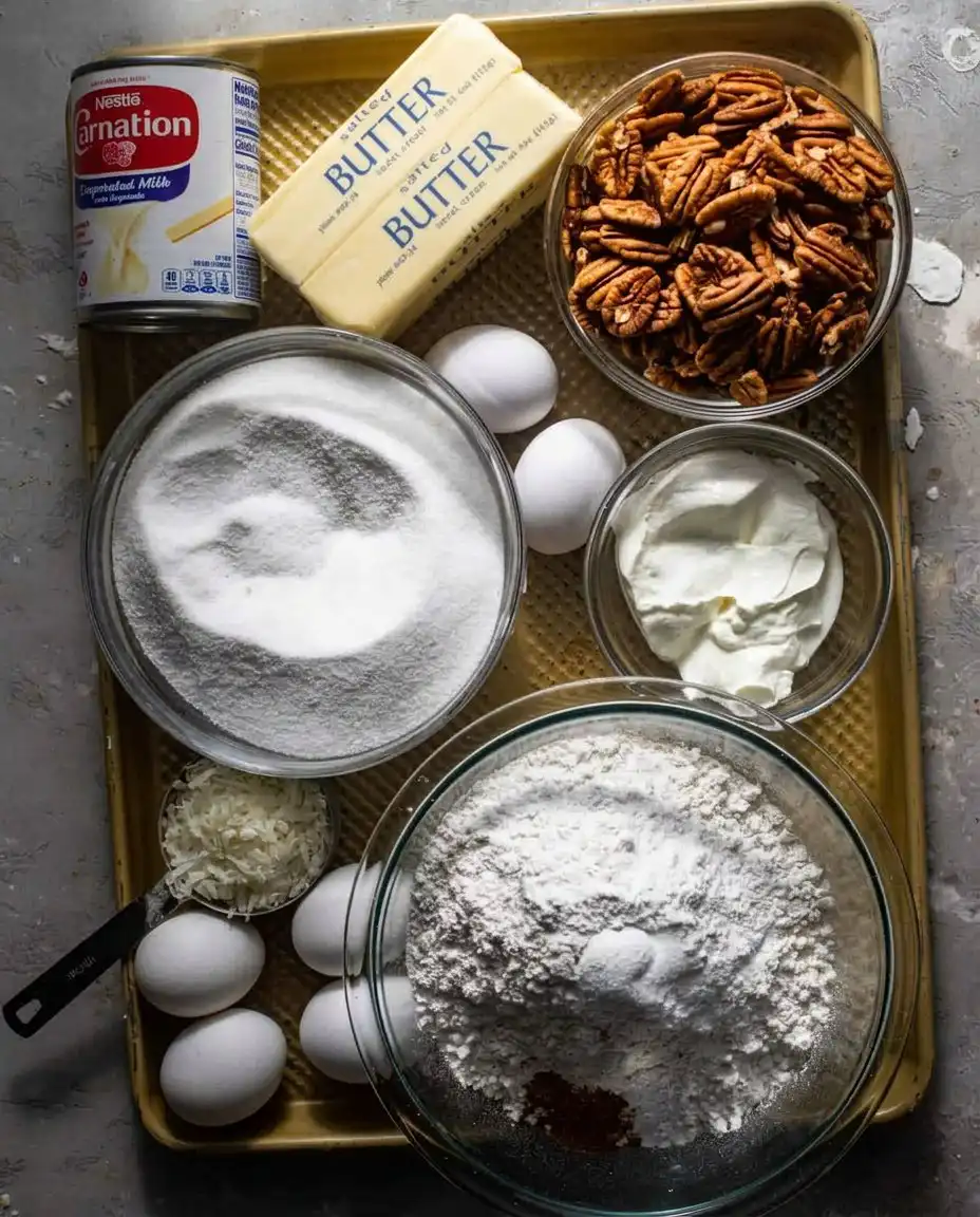 High quality baking ingredients including cocoa powder toffee bars and condensed milk