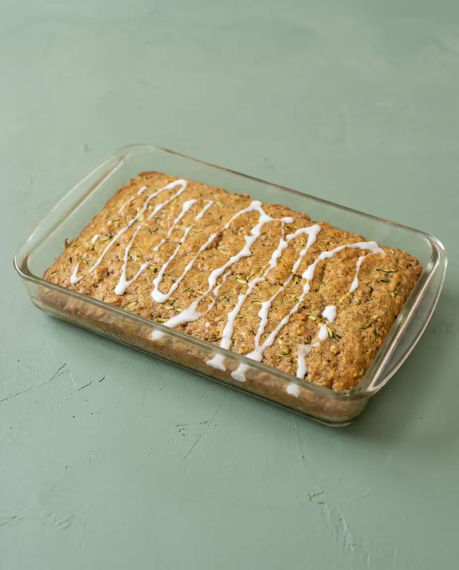 A single slice of Grandma's Zucchini Cake on a white plate showing the texture.