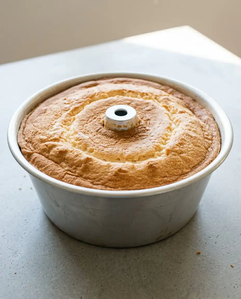 A thick slice of Classic Peach Pound Cake showing the interior crumb and fruit layer.