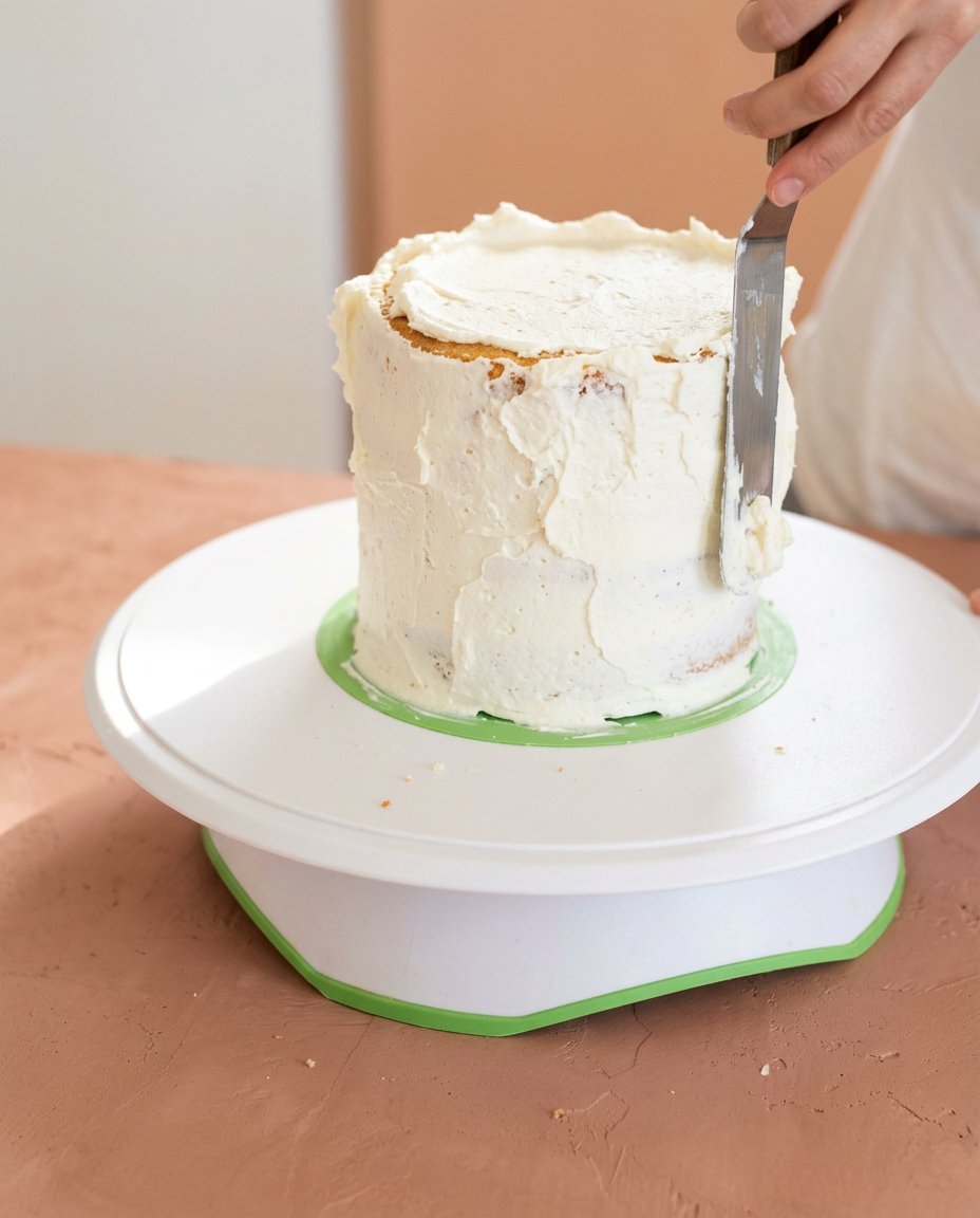 Ingredients for a Two-Layer Watercolor Buttercream Cake including gel colors and butter.
