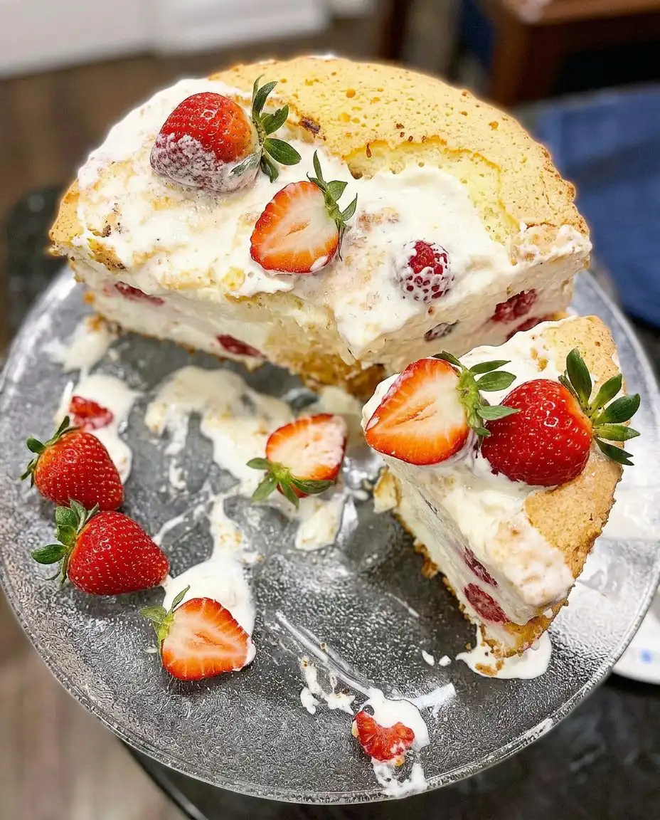 Close up of a stand mixer whisk lifting stiff, glossy white peaks of meringue from a metal bowl.