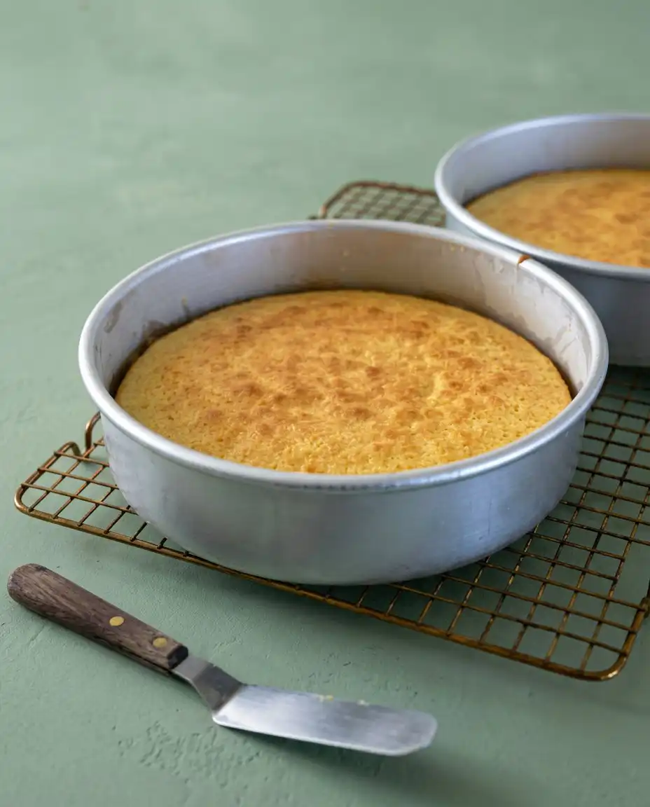Whipping egg whites for the Classic Two-Layer Yellow Cake with Chocolate Frosting.
