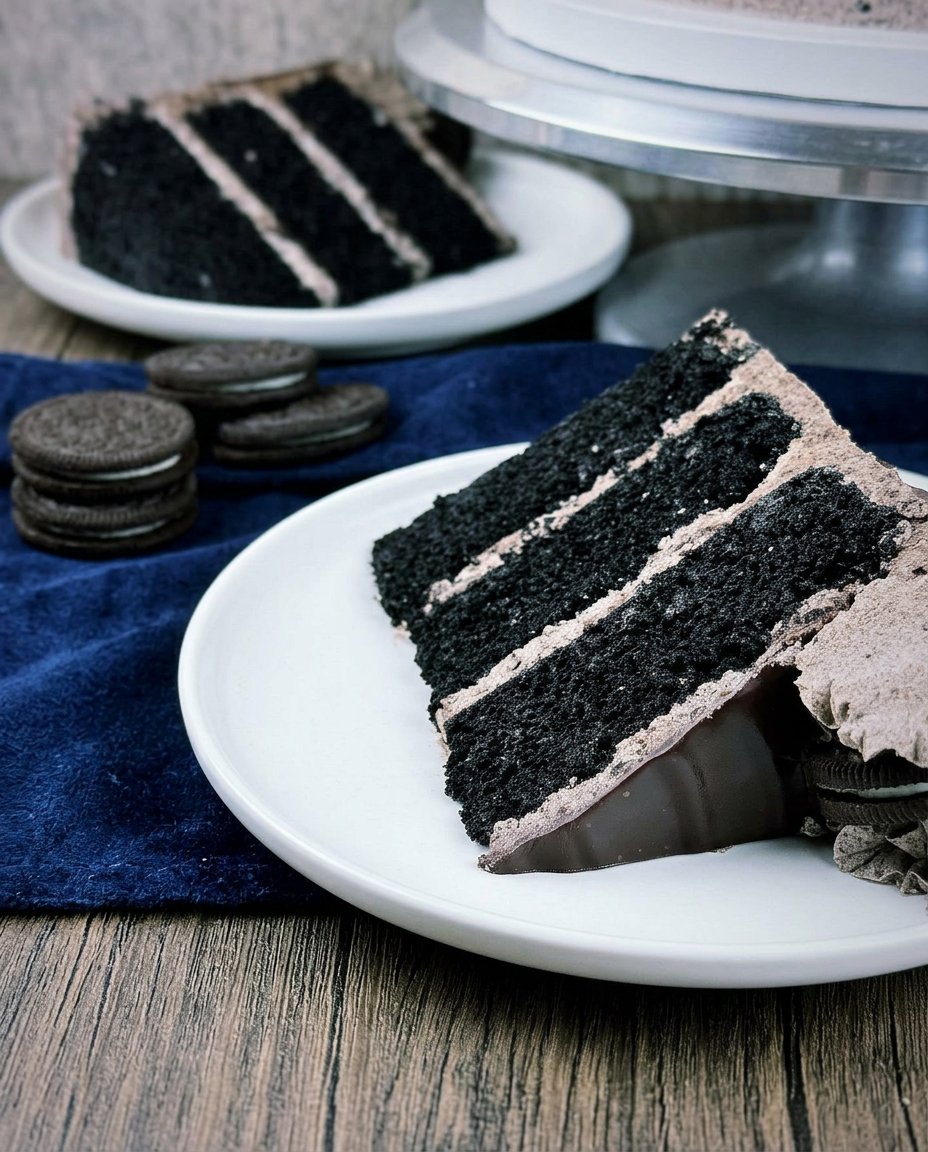 Smooth Oreo buttercream frosting being whipped in a stand mixer.