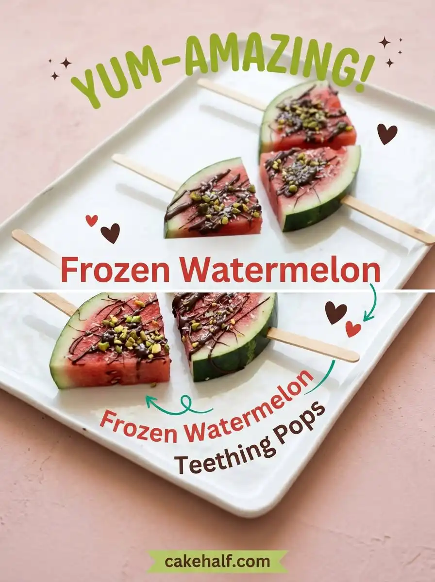 Frozen Watermelon Teething Pops 17 Frozen Watermelon Teething Pops: The Perfect Cool Summer Watermelon Cake Treat for Baby 6 Months