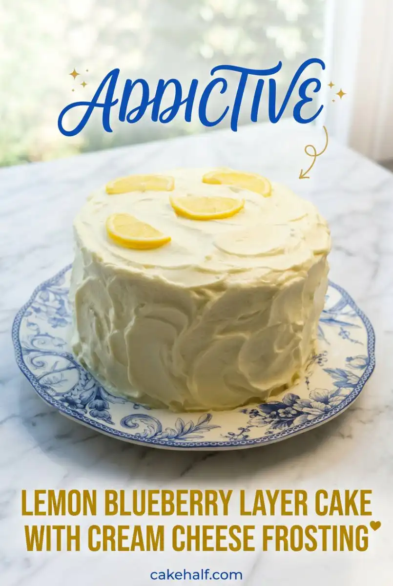 Lemon Blueberry Layer Cake with Cream Cheese Frosting - Best Lemon Blueberry Cake Recipe