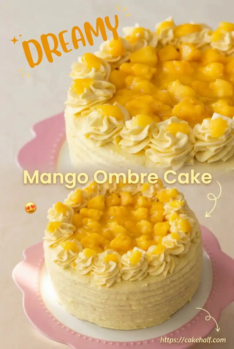 Mango Ombre Cake 17 Learn How to Design a Beautiful Mango Ombre Cake Design with Fresh Fruit and Whipped Cream!