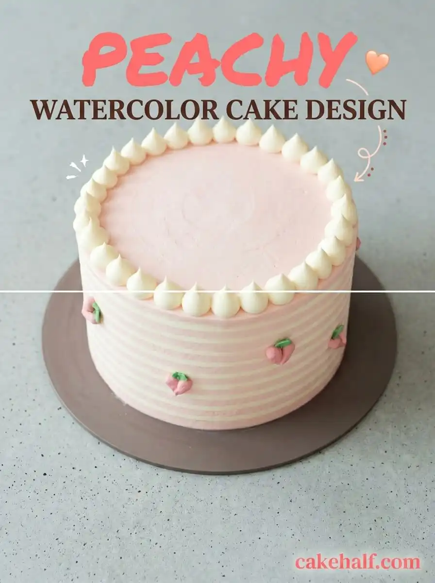 Stunning Peach Watercolor Cake Design: The Perfect Peach Cake Design for Your Next Celebration