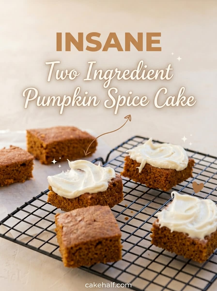 Two Ingredient Pumpkin Spice Cake: Simple Pumpkin and Spice Cake Mix Dessert for Fall Baking Fun