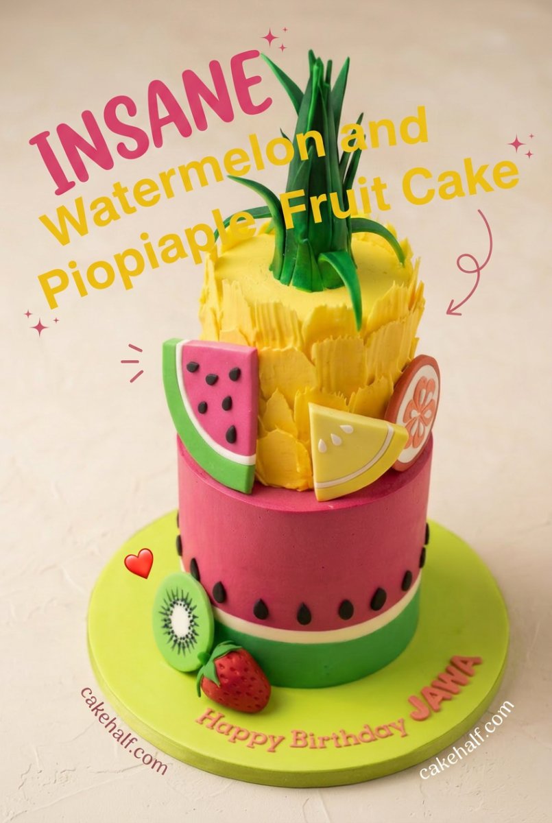 Watermelon and Pineapple Tropical Fruit Cake: Create The Ultimate Fresh Watermelon Fruit Cake Now