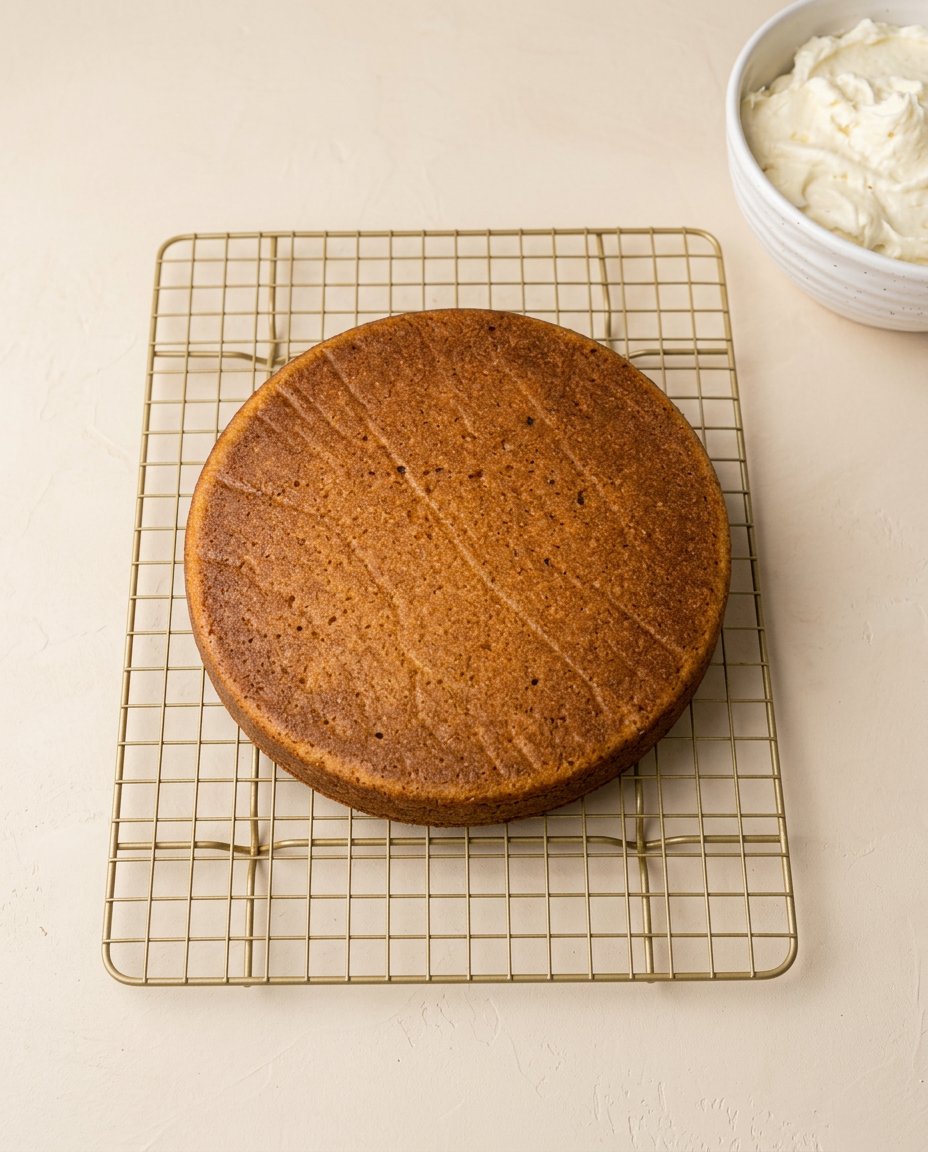 Toasted golden brown butter milk solids foaming in a silver saucepan for Brown Butter Pumpkin Cake.