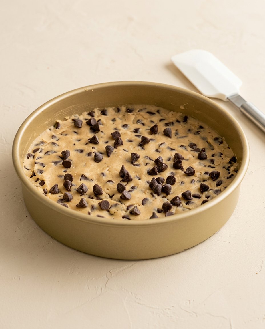 Browning butter in a light colored saucepan for a rich Brown Butter Chocolate Chip Cookie Cake.