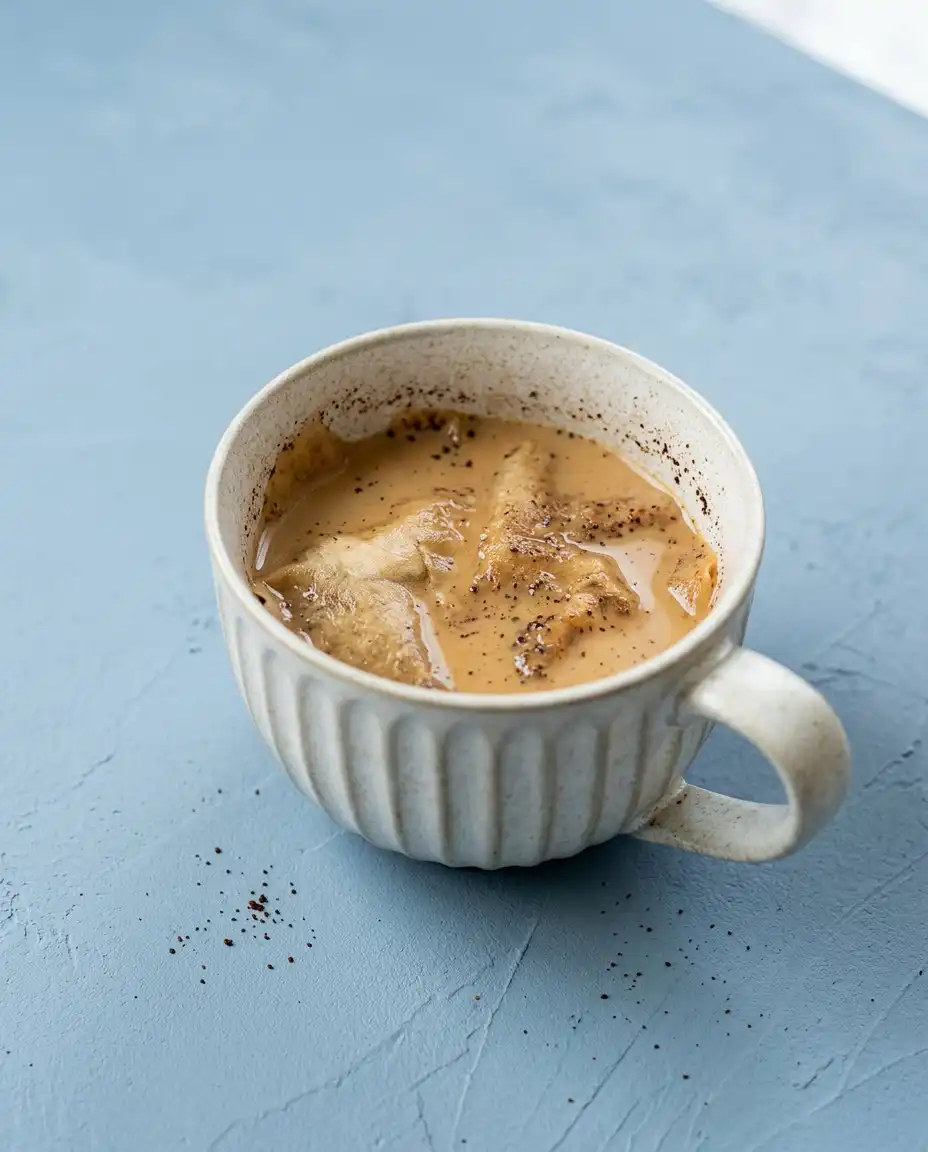 A spoonful of Chocolate Mug Cake showing the tender crumb and melted chocolate pockets.