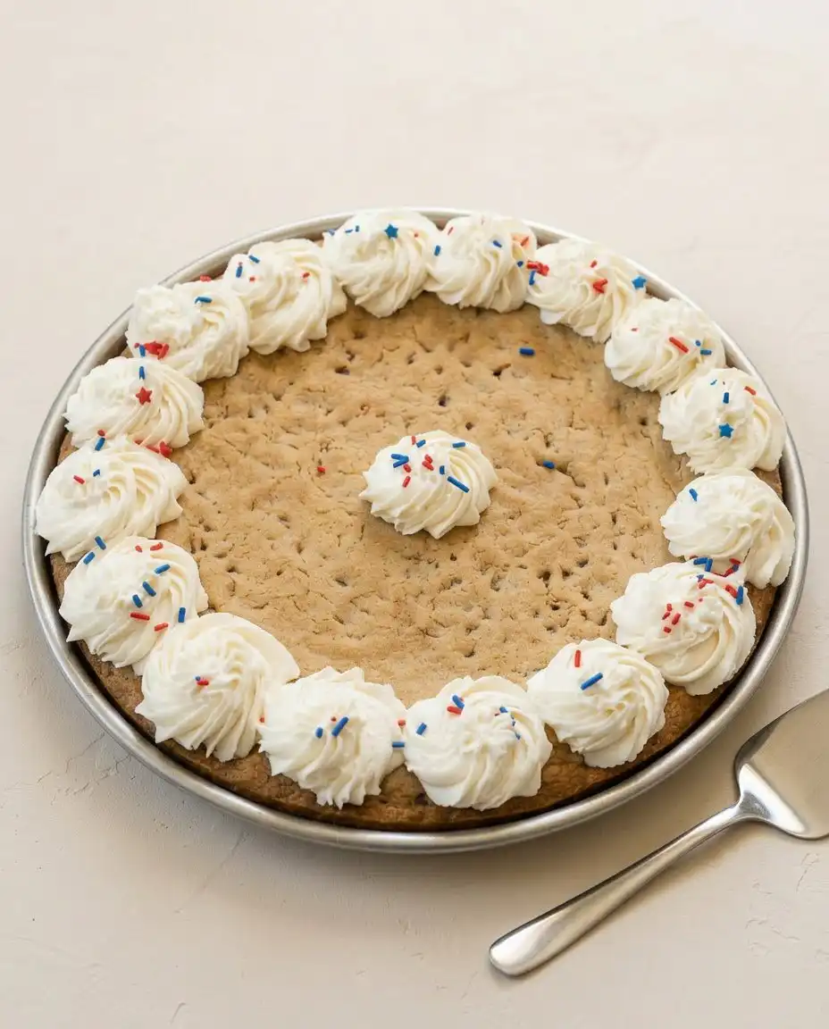 Dough for the Classic Chocolate Chip Cookie Cake pressed into a springform pan