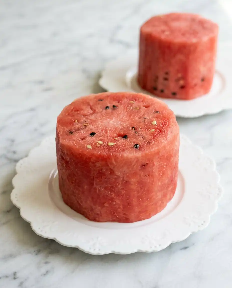 Watermelon Fruit Cake Tower 14 Ingredients for assembling a Watermelon Fruit Cake Tower including red and yellow watermelons