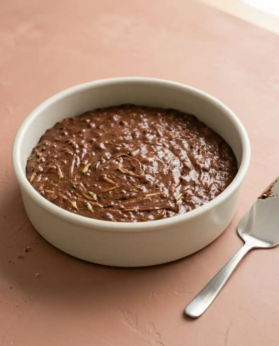 One-Bowl Chocolate Zucchini Cake 15 A clean slice of One-Bowl Chocolate Zucchini Cake showing a dense crumb and thick buttercream frosting.