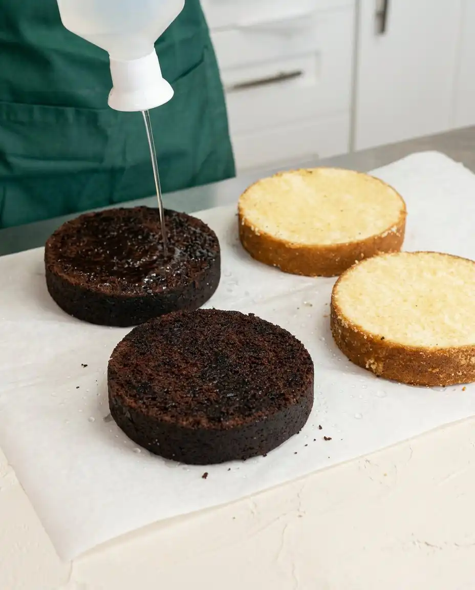 Ingredients including yellow cake mix packages eggs melted butter and fresh pansies for a Naked Cake with Fall Flowers