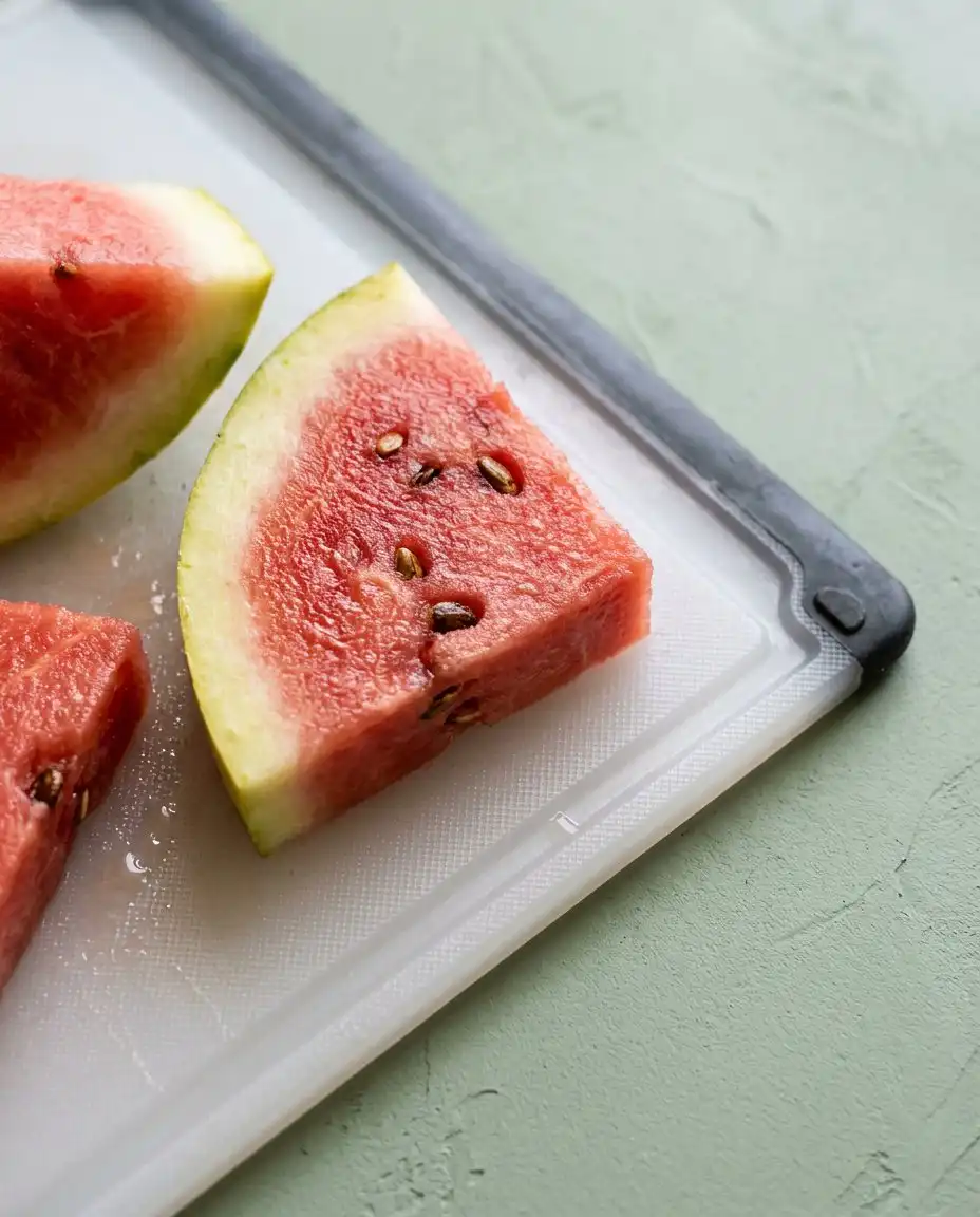 Fresh ingredients for a Classic Watermelon Fruit Cake including two whole watermelons and bowls of mixed berries.