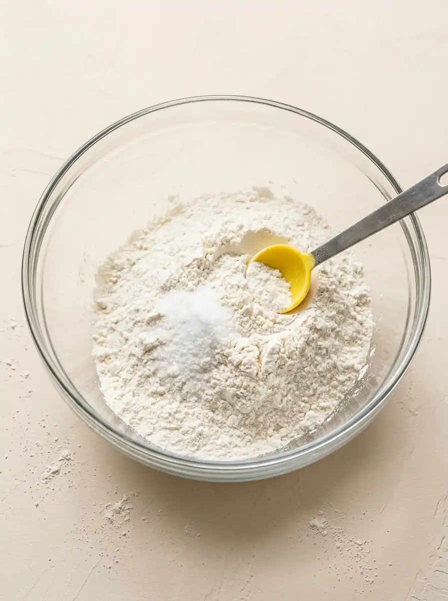 The mise en place for a Funfetti Birthday Cookie Cake including butter, flour, sugar, and rainbow sprinkles.