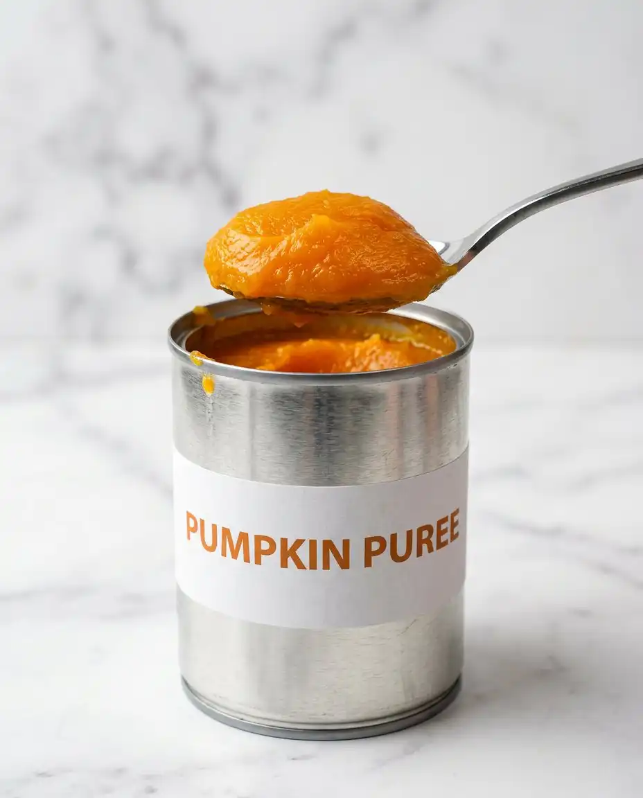 Sifted dry ingredients and pumpkin puree prepared for a Classic Pumpkin Layer Cake