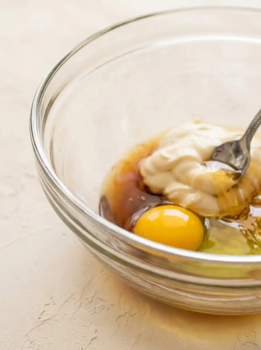 Measured ingredients for making zucchini cake with Greek yogurt including grated squash