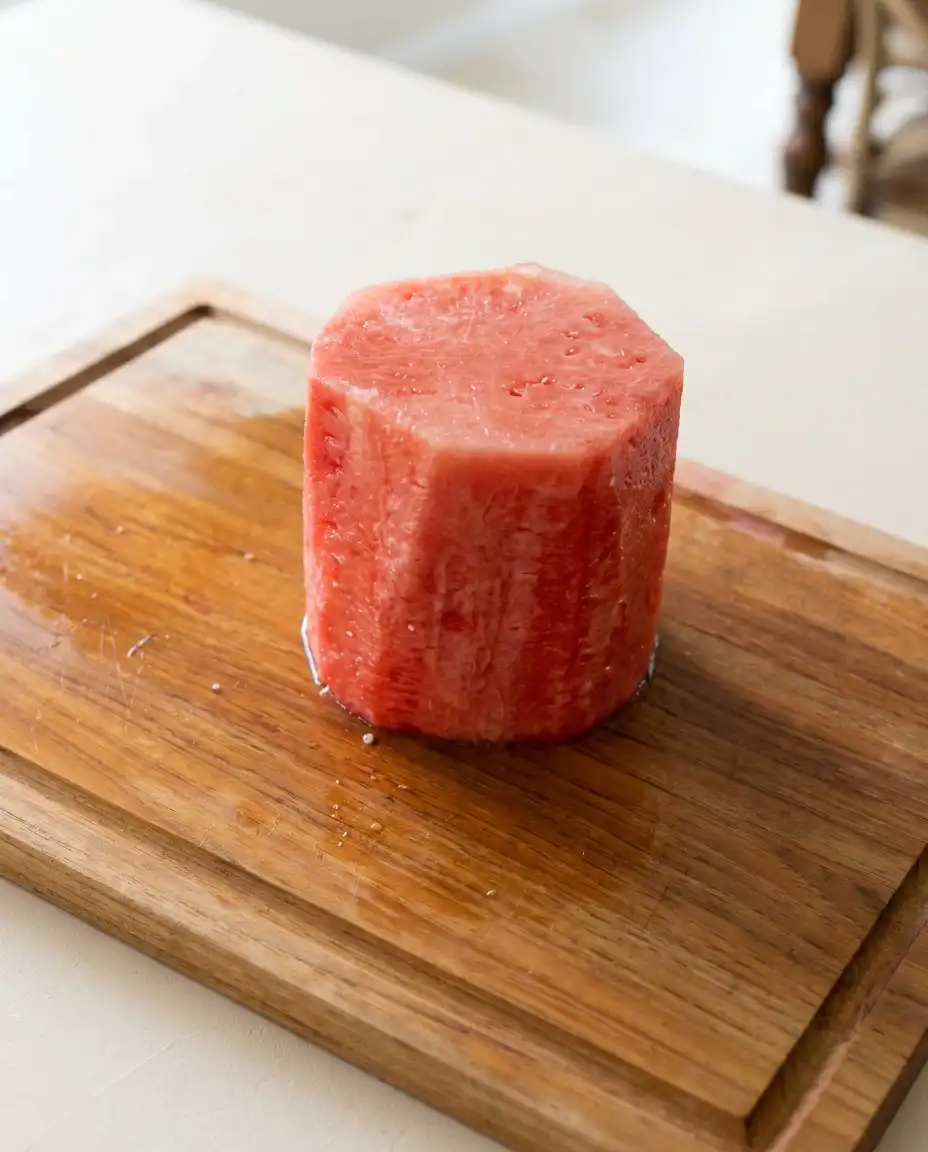 Carved watermelon slices resting on paper towels for Baby's First Watermelon Yogurt Cake