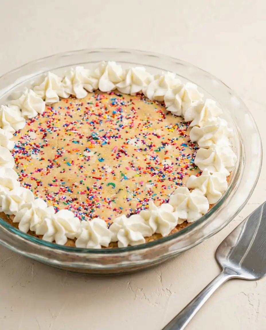 Rainbow Sprinkle Cookie Cake 12 A beautifully decorated Rainbow Sprinkle Cookie Cake with a piped vanilla buttercream border.