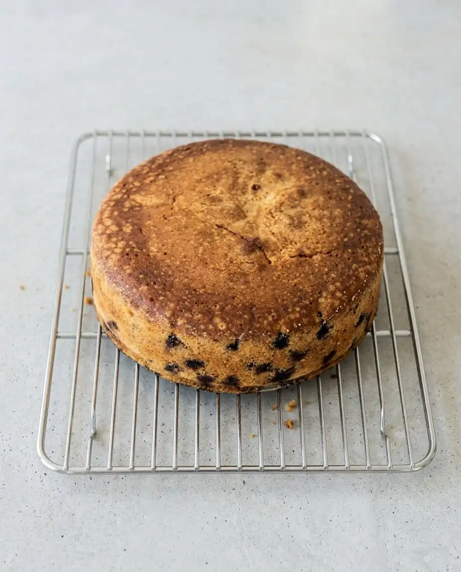 A slice of Blueberry Lemon Olive Oil Cake served with a dollop of fresh cream