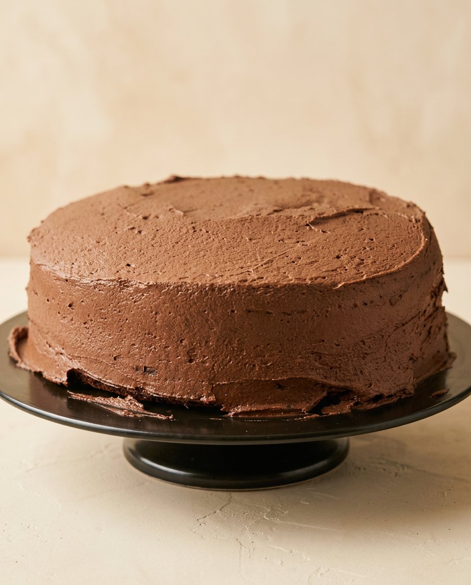 Chocolate Rosette Cake 16 A delicate slice of Chocolate Rosette Cake served on a patterned vintage plate